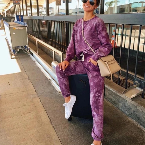 Purple Tye Dyed Sweat Suit - Picture 2 of 3